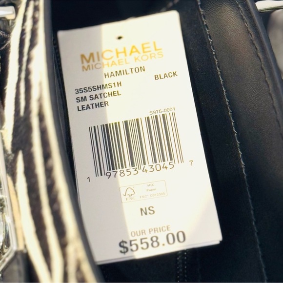Michael Kors Hamilton Small Zebra Print Calf Hair Satchel Bag Black Multi - Picture 9 of 9